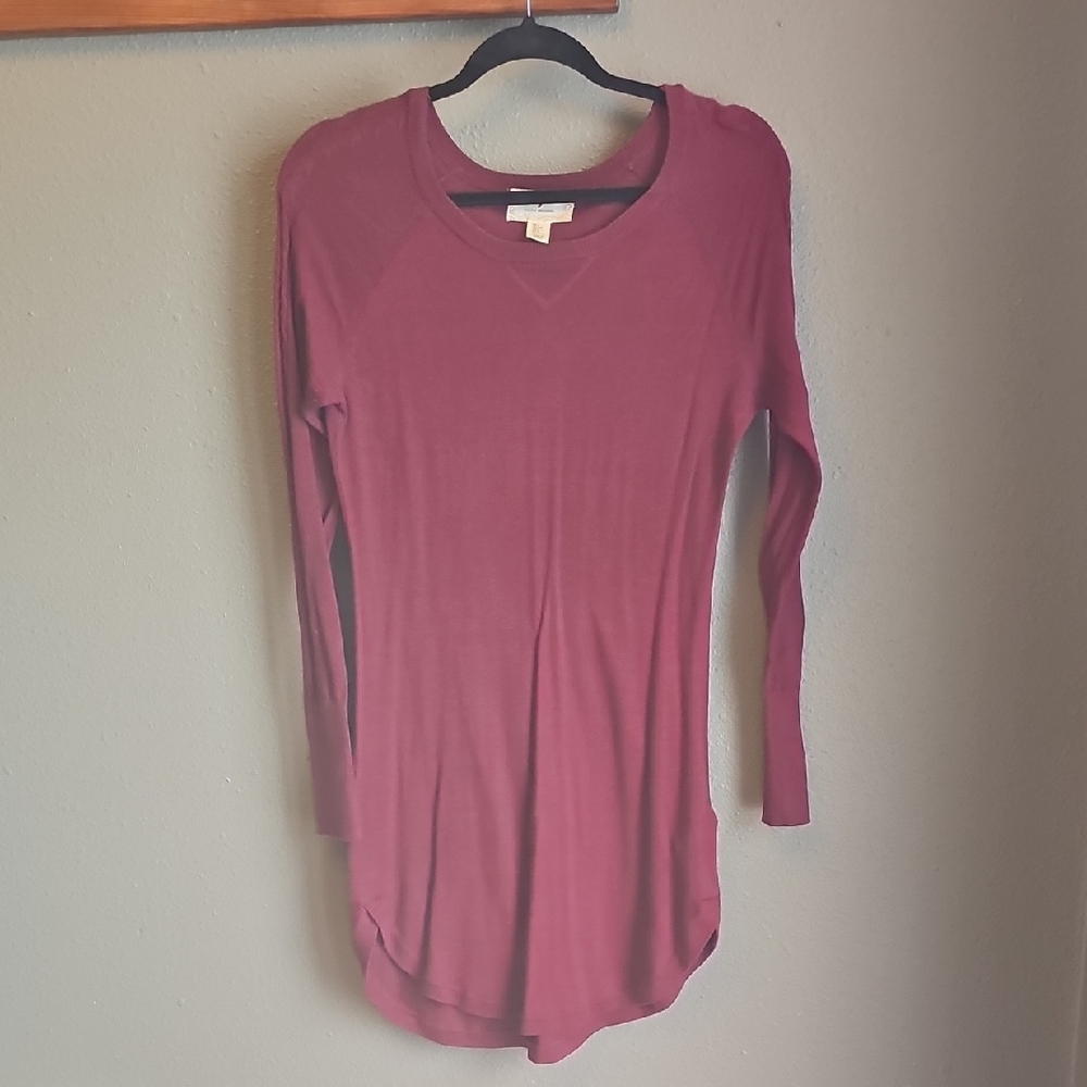 Ruby Moon Long Sleeve Top in Deep Burgundy